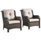 Sunwell Garden Patio Chair with Brown Frame in Beige (Set of 2), , large