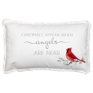 Pavilion Cardinals Appear 20" x 12" Throw Pillow in White, , large
