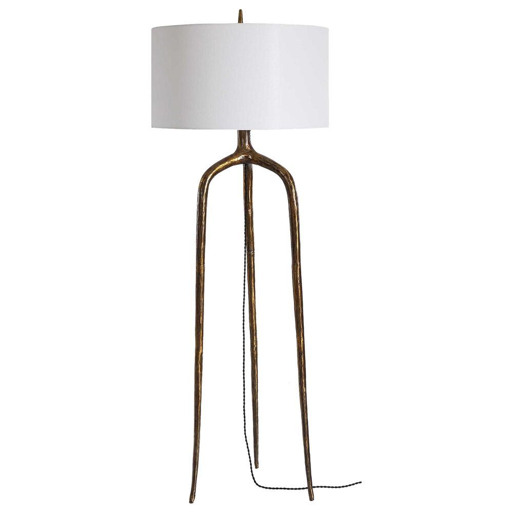 Uttermost Wish Bone Floor Lamp in Antique Brass, , large
