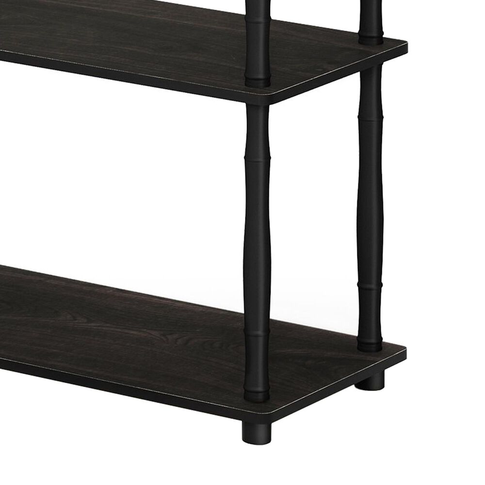 HOMLUX Turn-N-Tube 4-Tier Corner Open Storage Bookshelf in Espresso and Black, , large