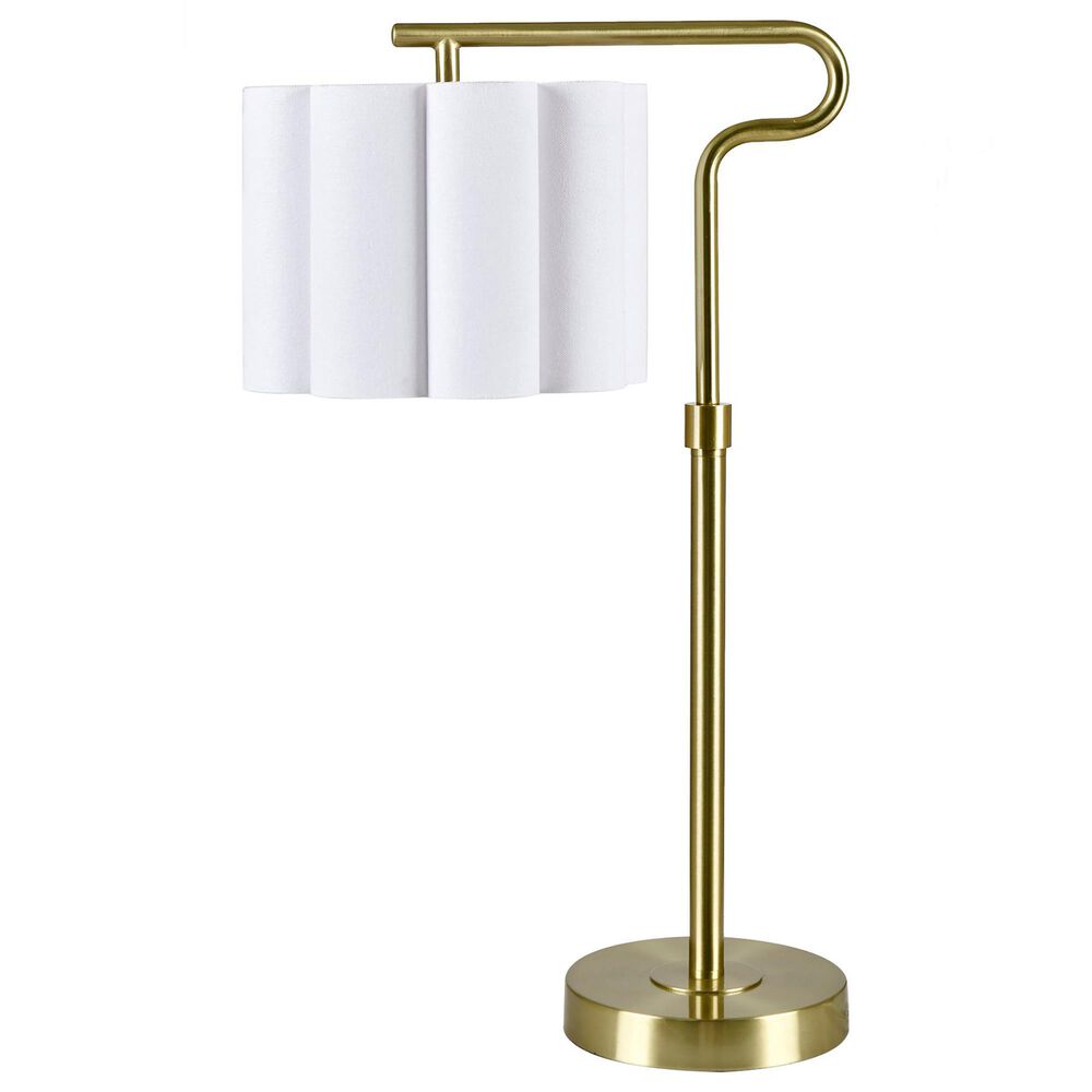 Slatehouse 21" Task Lamp with Scallop White Shade in Gold, , large