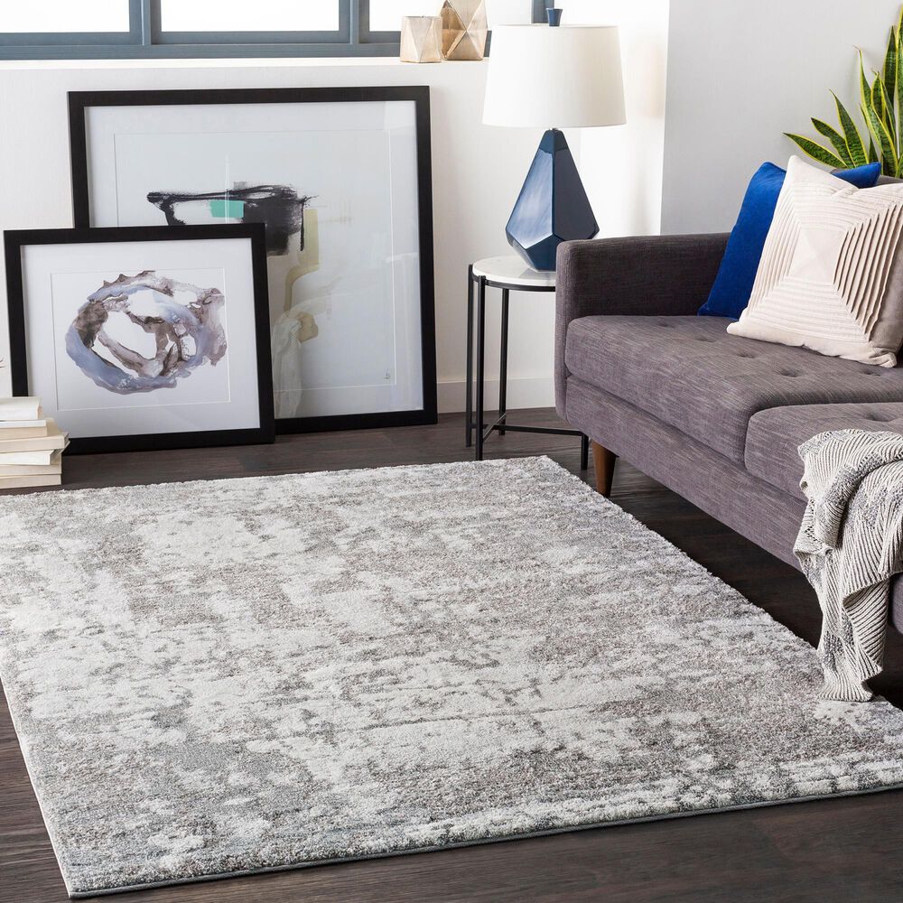 Surya Venice 8&#39;10&quot; x 12&#39;4&quot; Medium Gray, Ivory and Black Area Rug, , large