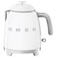 Smeg 3-Cup Stainless Steel Retro Style Mini Electric Kettle in White, , large