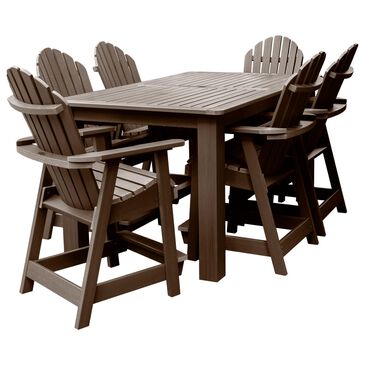 Highwood USA Muskoka 7-Piece Patio Counter Bistro Dining Set in Weathered Acorn, , large