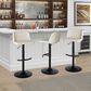 LumiSource Toriano Swivel Adjustable Bar Stool with Cream Faux Leather Upholstery in Black (Set of 2), , large