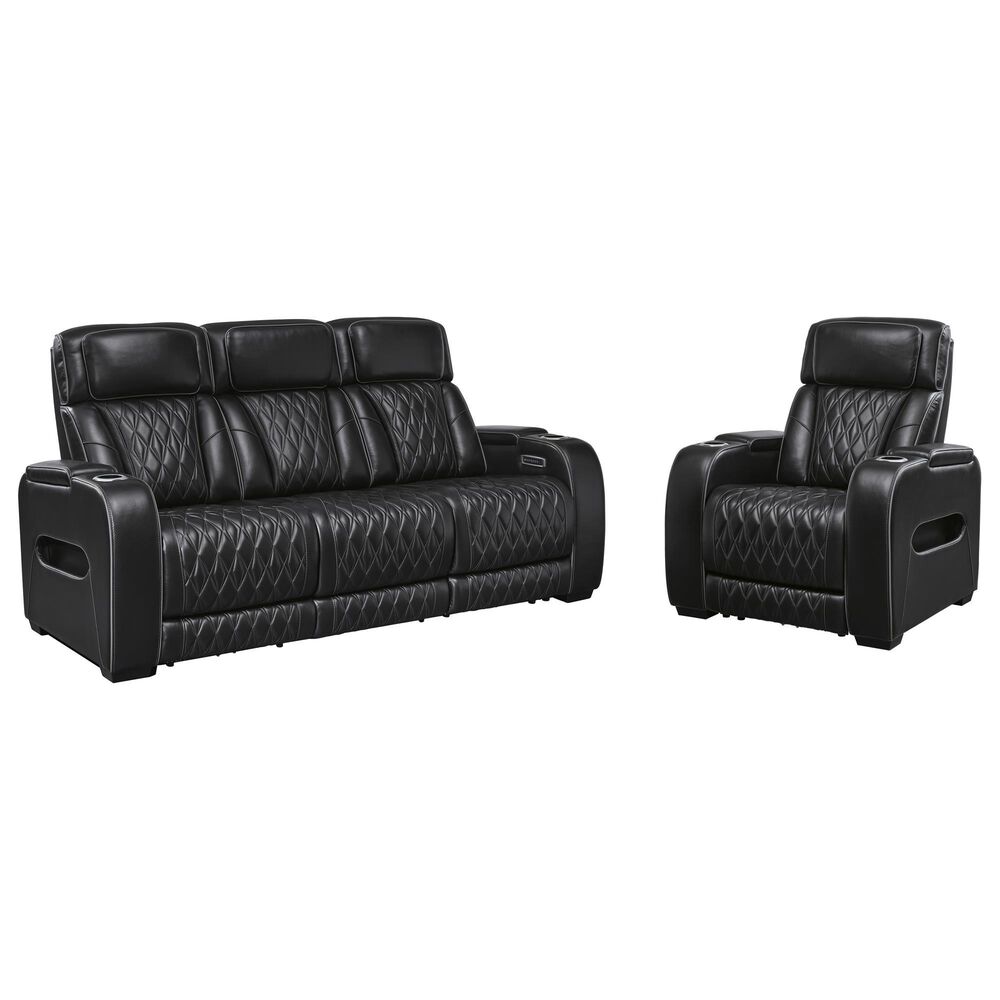 Ashley Boyington 2-Piece Power Reclining Sofa and Recliner in Black, , large