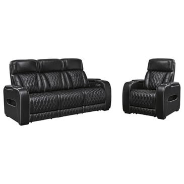 Ashley Boyington 2-Piece Power Reclining Sofa and Recliner in Black, , large
