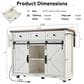 HOMLUX 54" Kitchen Island with Sliding Barn Door in White, , large