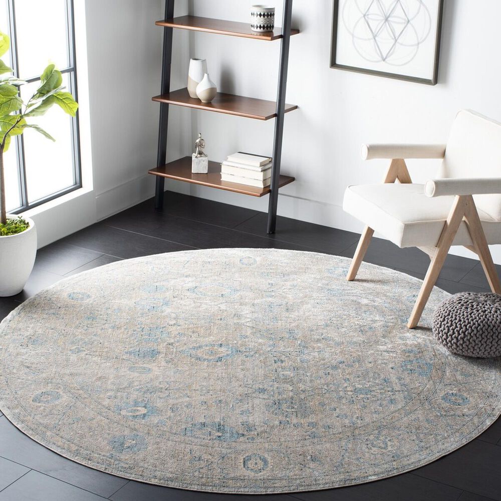 Safavieh Dream DRM408H 6&#39;7&quot; Round Grey and Blue Area Rug, , large