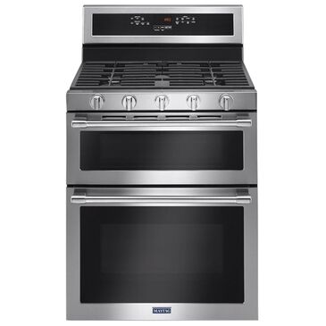 Maytag 6.0 Cu. Ft. 30-Inch Wide Double Oven Gas Range With True Convection in Stainless Steel, , large