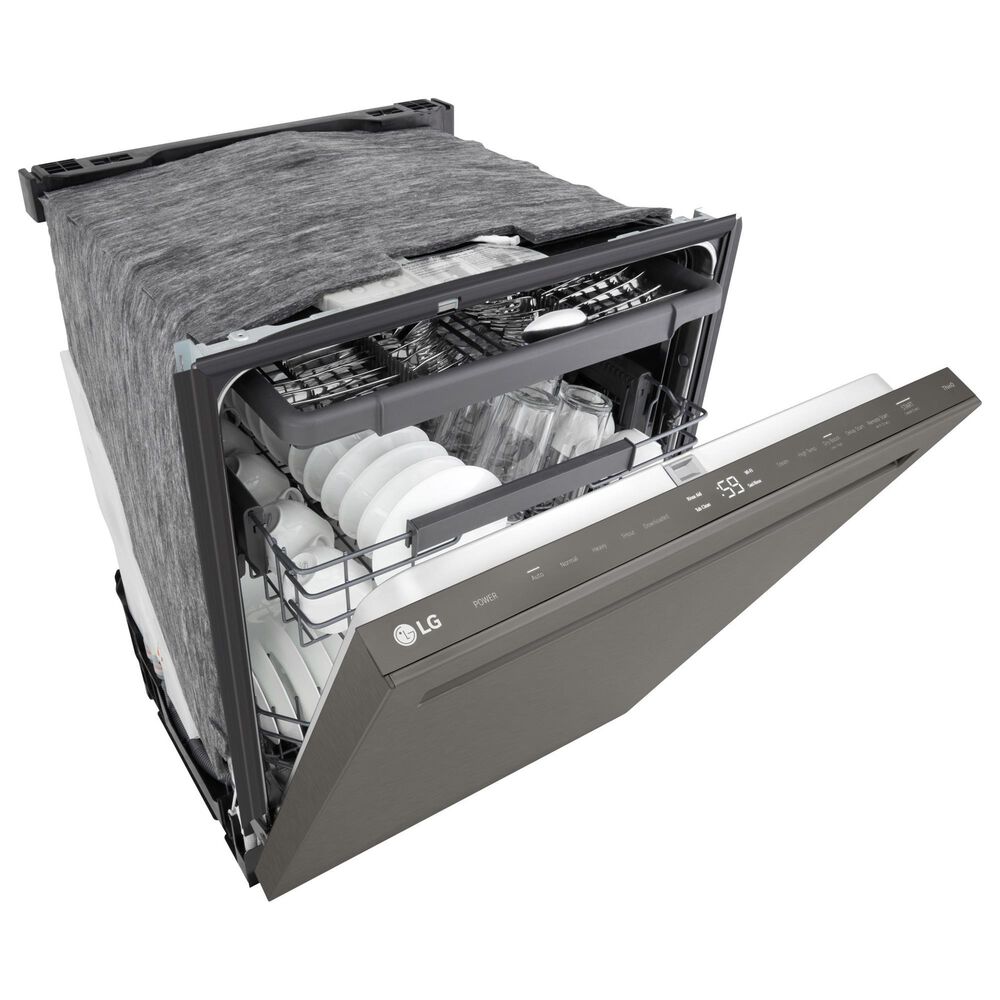 LG 24" Built-In Pocket Handle Dishwasher with SteamAssist in Black Stainless Steel, , large