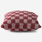 Sunday Citizen Checkerboard 20" Square Throw Pillow in Pomegranate and Rose, , large