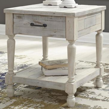 Signature Design by Ashley Shawnalore Rectangular End Table in Whitewash, , large