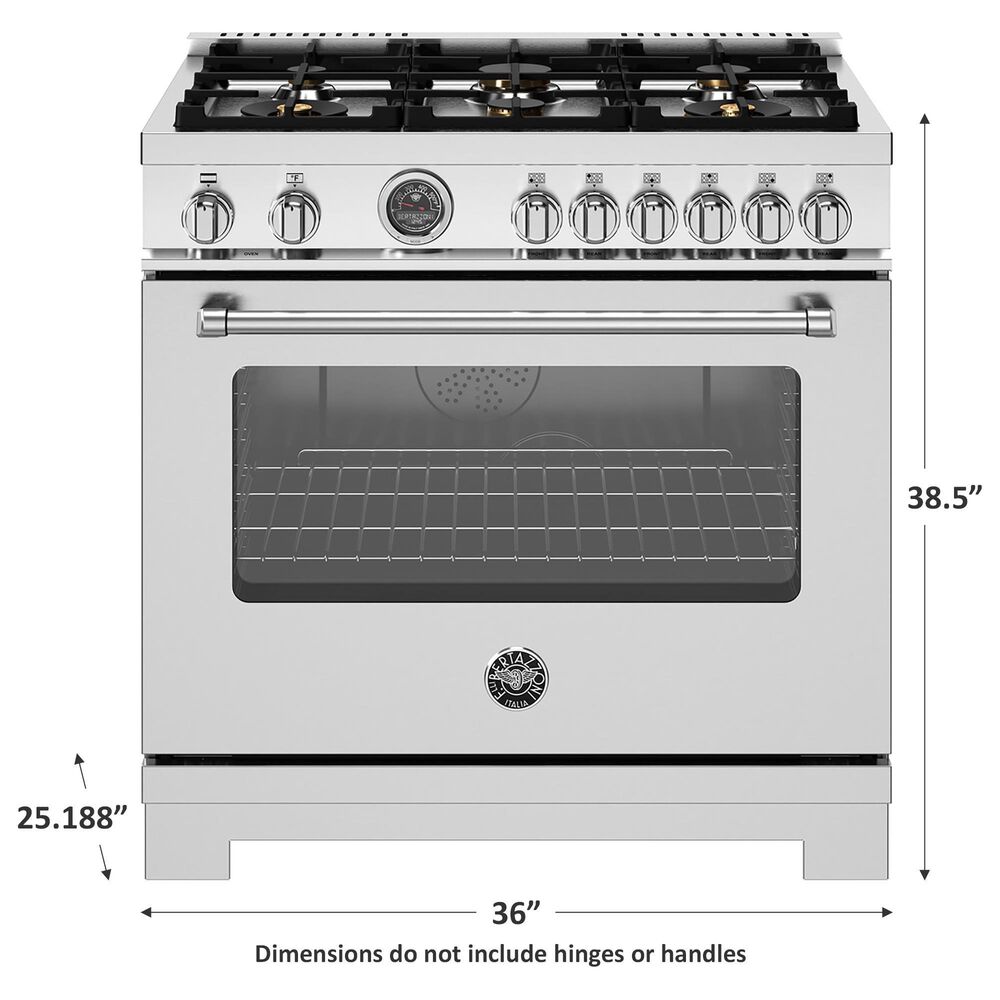 Bertazzoni Master 5.9 Cu.Ft. 6-Burner Gas Range in Stainless Steel, , large