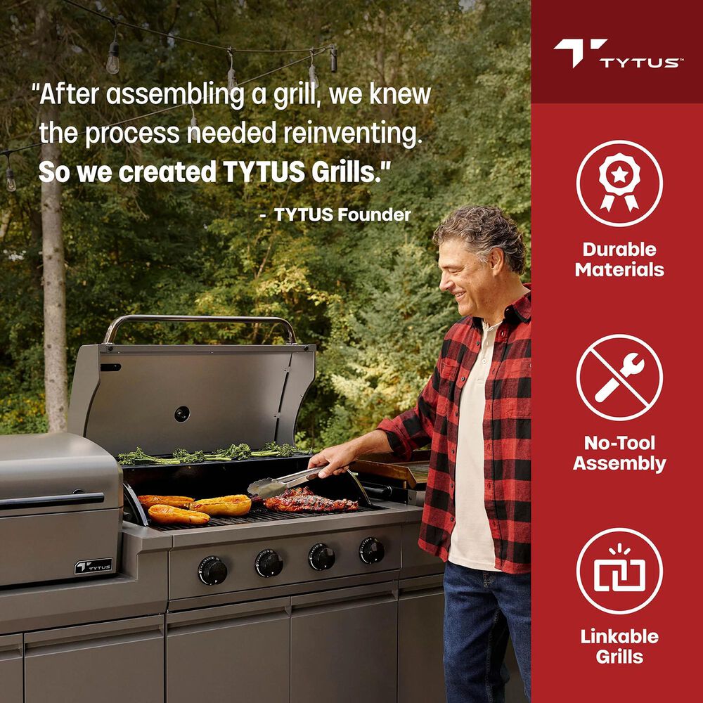 Tytus 4-Burner Gas grill w/ Pizza Oven in Gunmetal Gray, , large
