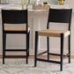 Linon Home Decor Cadence Counter Stool in Matte Black and Natural (Set of 2), , large