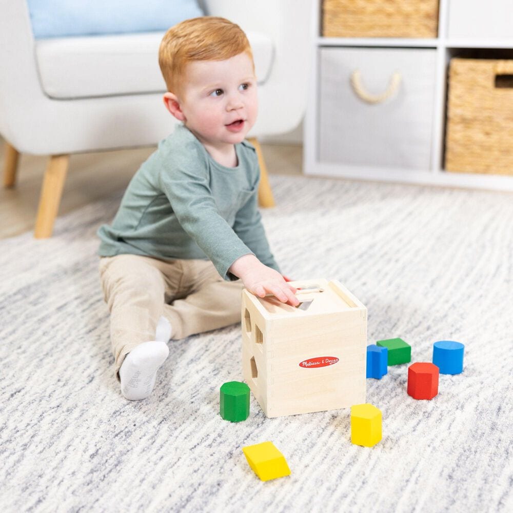 Melissa &amp; Doug Shape Sorting Cube Wooden Toy, , large