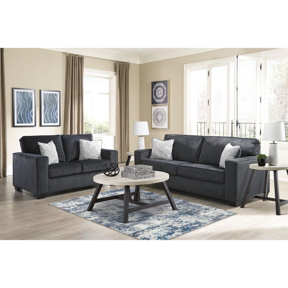 Ashley Altari Stationary Sofa and Loveseat Set in Slate, , large