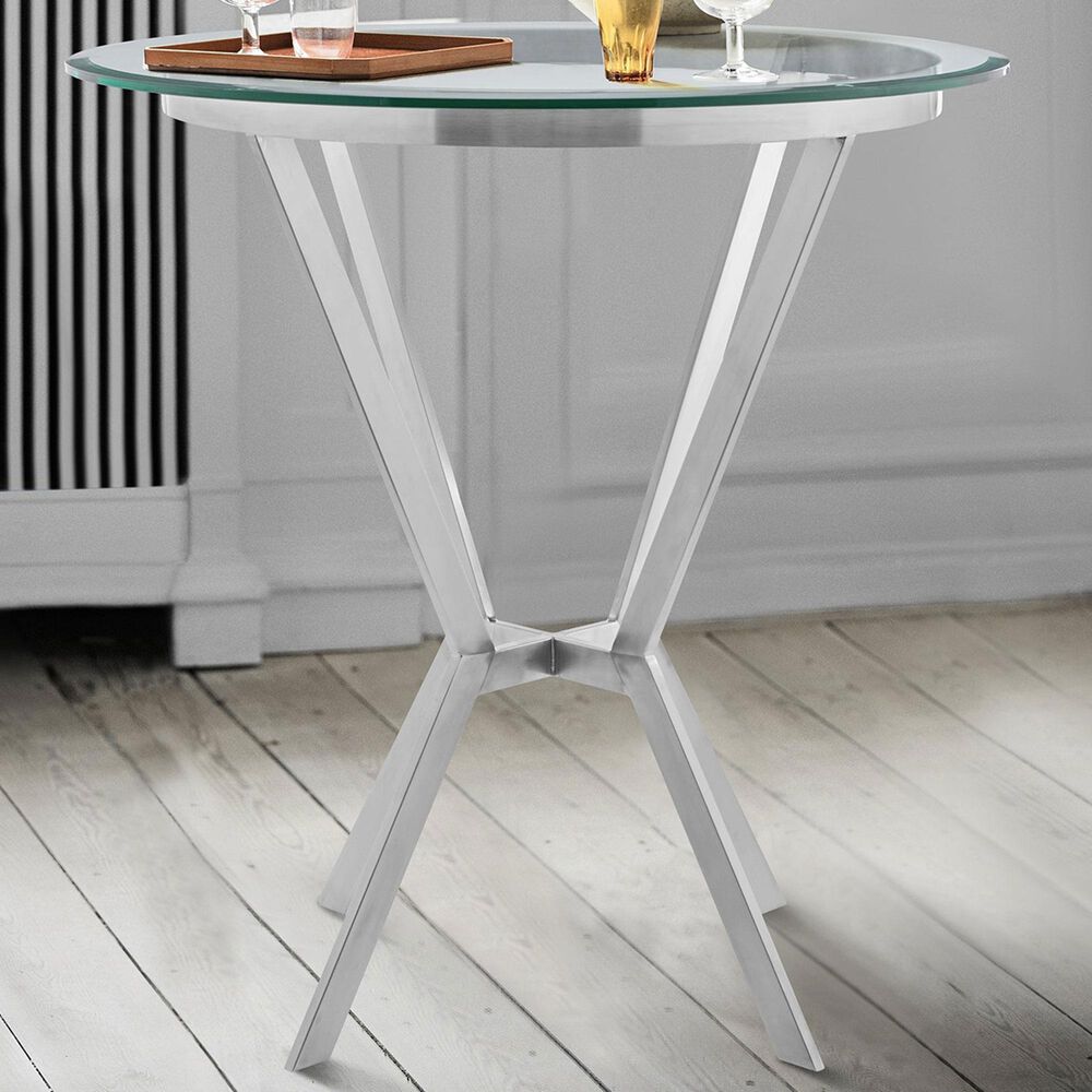 Blue River Naomi Bar Table in Brushed Stainless Steel, , large