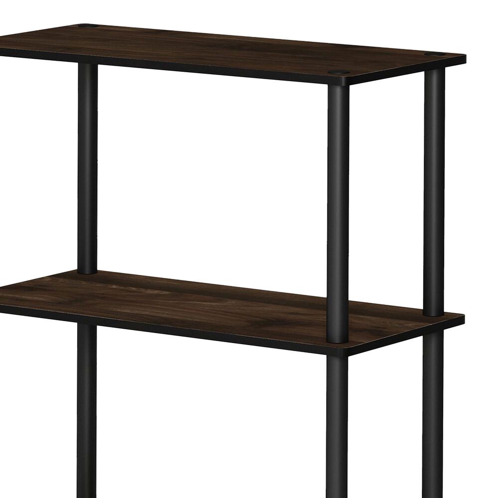 HOMLUX Turn-N-Tube 4-Tier Multipurpose Shelf Display Rack in Columbia Walnut and Black, , large