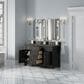 James Martin Vanities Brookfield 60" Double Bathroom Vanity in Black Onyx with 3 cm Parisien Bleu Quartz Top and Rectangular Sinks, , large