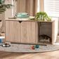 Baxton Studio Jasper 2-Door Cat Litter Box Cover House in Oak, , large
