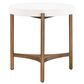 Urban Home Lyon Round End Table in Ivory and Brushed Bronze, , large