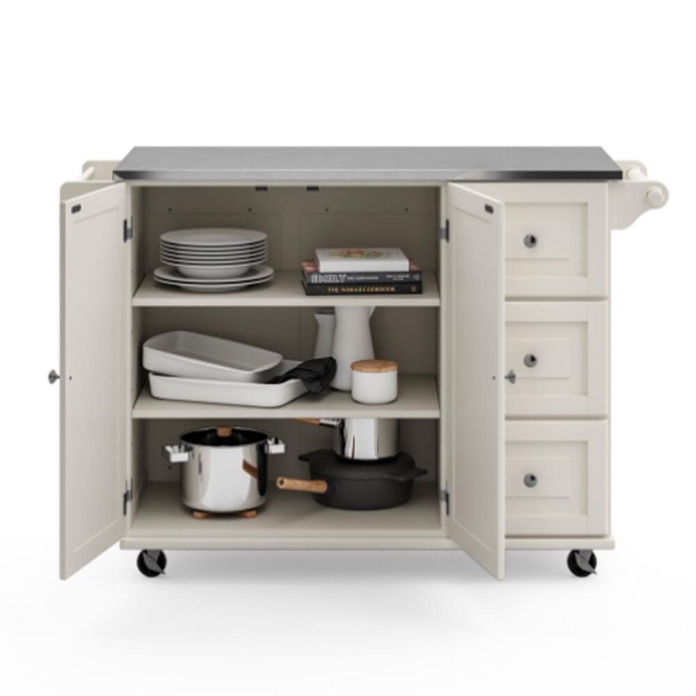 Homestyles Dolly Madison Kitchen Cart in Off-White, , large