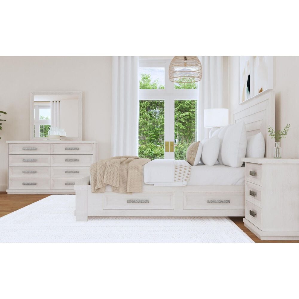 Mayberry Hill Avalanche Dresser Mirror with Hidden Storage in Antique White, , large