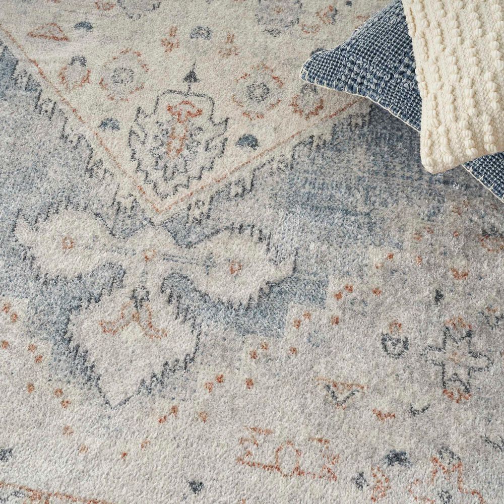 Nourison Astra Machine Washable 9&#39; x 12&#39; Light Blue Area Rug, , large