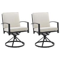 two white swivel chairs