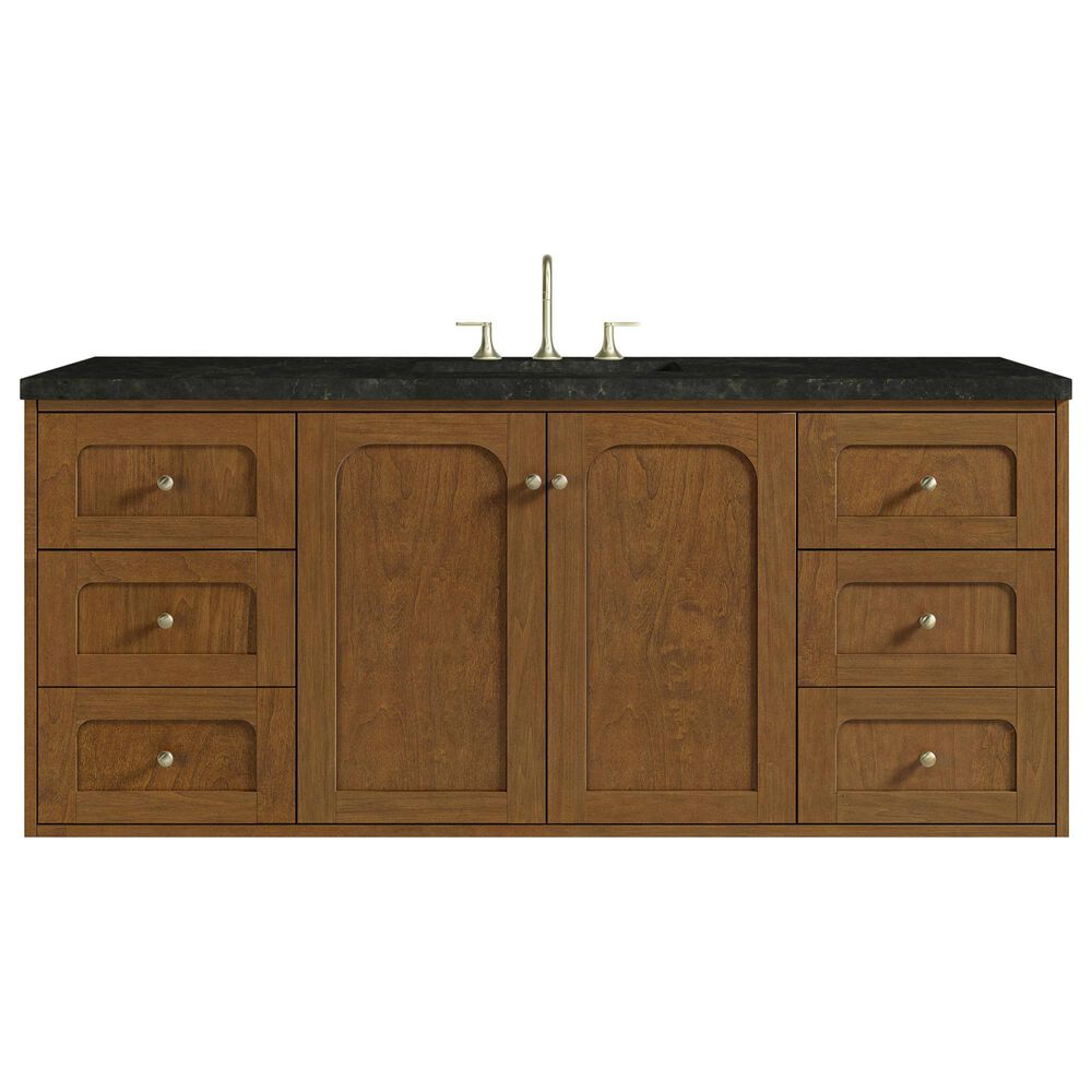 James Martin Laurent 60" Single Bathroom Vanity in Honey Oak with 3 cm Phantome Eclos Top and Rectangular Sink, , large