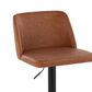 LumiSource Toriano Swivel Adjustable Bar Stool with Camel Faux Leather Upholstery in Black (Set of 2), , large