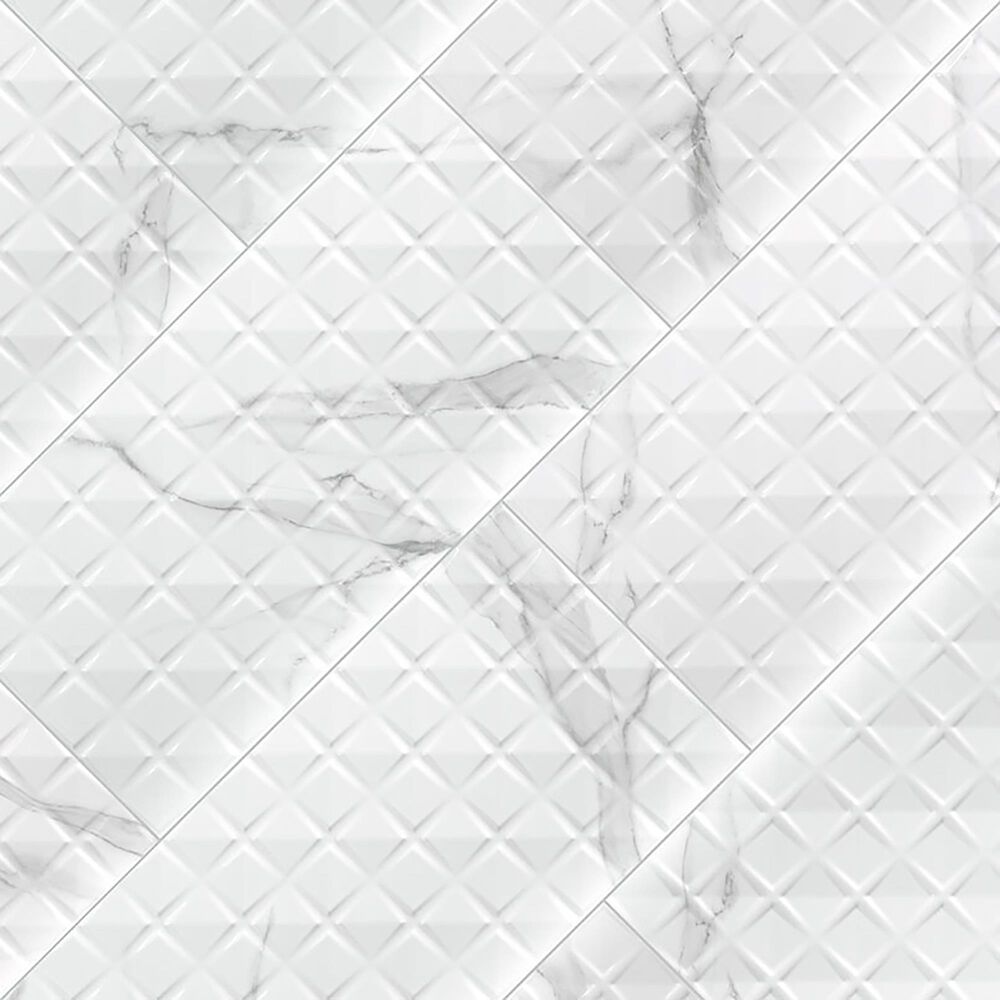 MS International Dymo Statuary Chex White 12&quot; x 24&quot; Ceramic Tile, , large