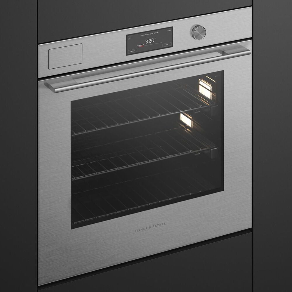 Fisher &amp; Paykel Contemporary Series 11 4.9 Cu. Ft. Single Wall Oven with Steam Assist in Brushed Silver, , large