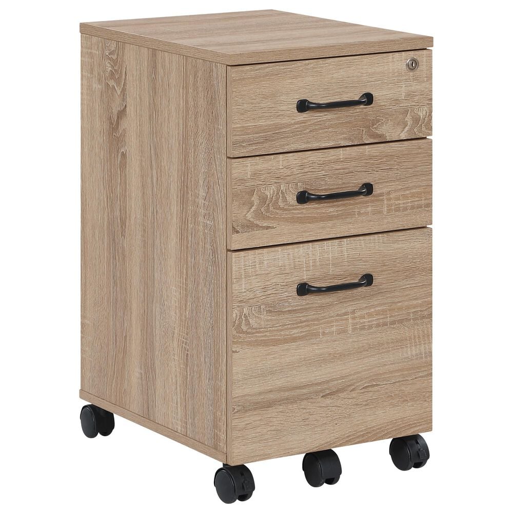 Valor Living Ace 3-Drawer Mobile File in River Oak, , large