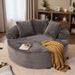 HOMLUX 59" Plush Corduroy Round Chair in Gray, , large