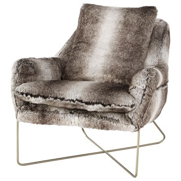 Signature Design by Ashley Wildau Faux Fur Accent Chair in Gray, , large