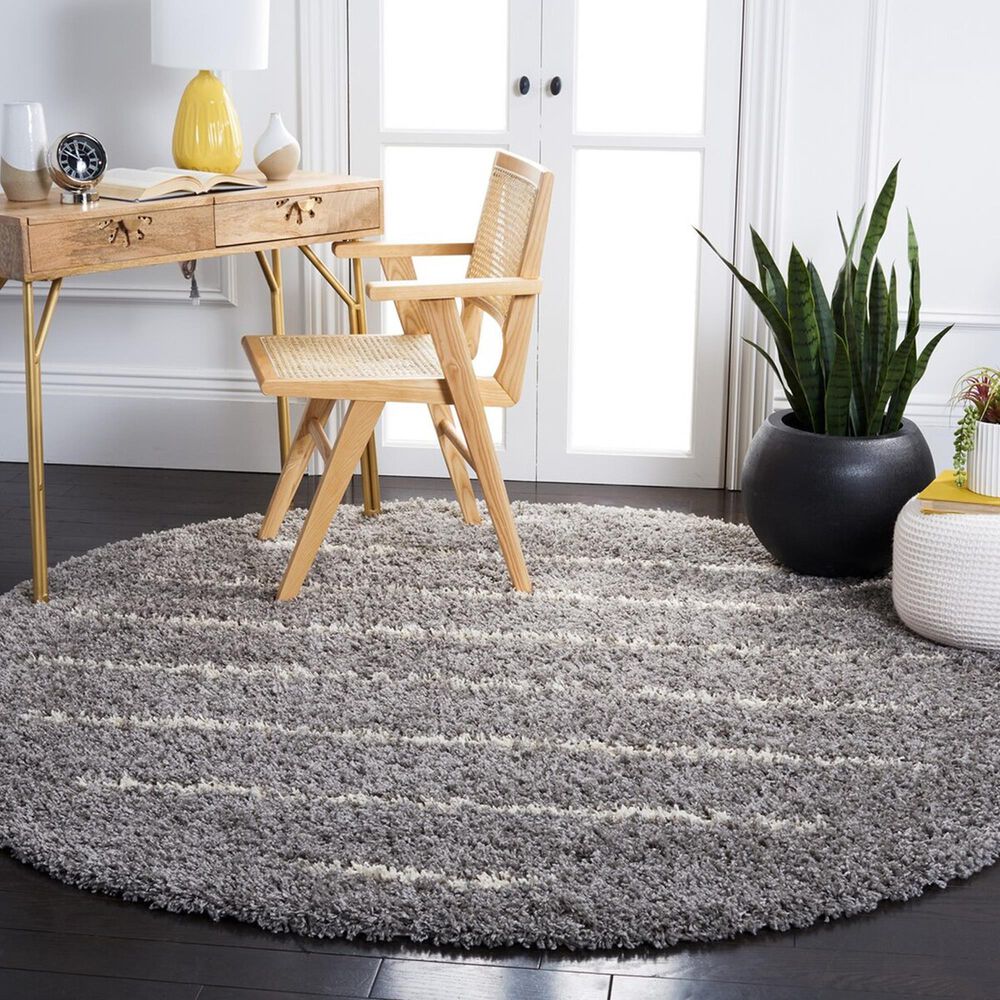 Safavieh Venus Shag VNS604J 2&#39;7&quot; Round Grey and Ivory Area Rug, , large