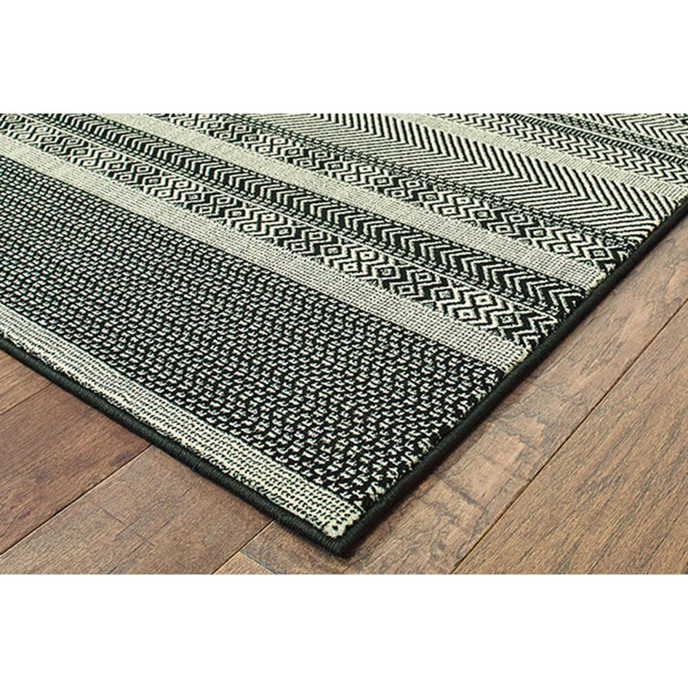 Oriental Weavers Luna 1802K 9&#39;10&quot; x 10&#39;10&quot; Black and Ivory Area Rug, , large