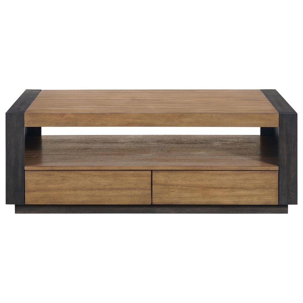 Mayberry Hill Breckenridge 2-Drawer Coffee Table in Light Oak and Black, , large