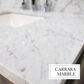 Lexora Home Norwalk 84" Double Bathroom Vanity in Black Oak with White Carrara Marble Top and Rectangular Sinks, , large