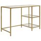 Carolina Cottage Marcello Glass Top Desk with Shelves in Gold, , large