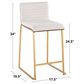 Lumisource Mason 26" Counter Stool with White Cushion in Gold and Walnut (Set of 2), , large