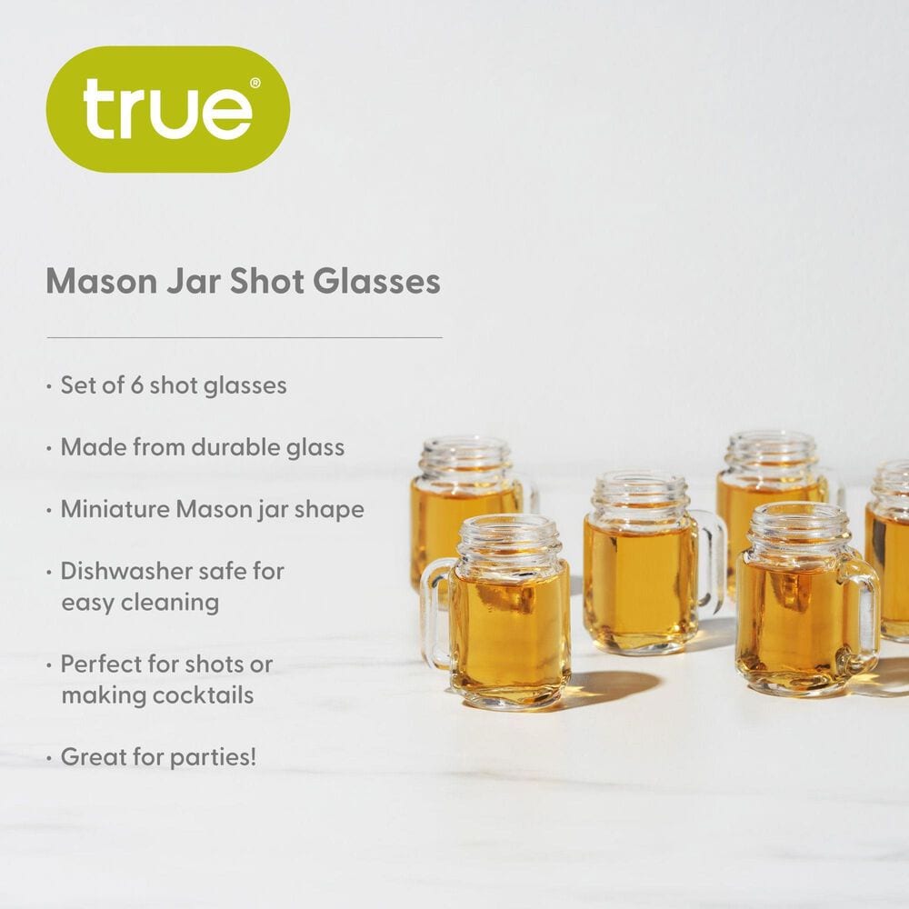 True Mason Jar Shot Glasses in Clear &#40;Set of 6&#41;, , large