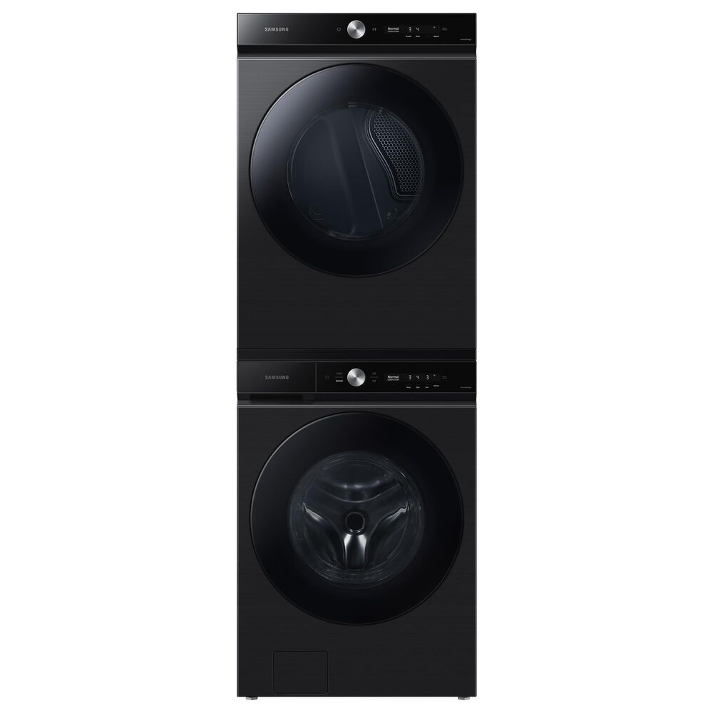 Samsung Bespoke 5.3 Cu. Ft. Front Load Washer and 7.6 Cu. Ft. Electric Dryer Laundry Pair with Stacking Kit in Brushed Black, , large