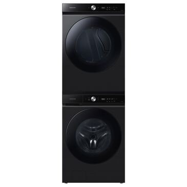 Samsung Bespoke 5.3 Cu. Ft. Front Load Washer and 7.6 Cu. Ft. Electric Dryer Laundry Pair with Stacking Kit in Brushed Black, , large