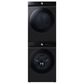 Samsung Bespoke 5.3 Cu. Ft. Front Load Washer and 7.6 Cu. Ft. Electric Dryer Laundry Pair with Stacking Kit in Brushed Black, , large
