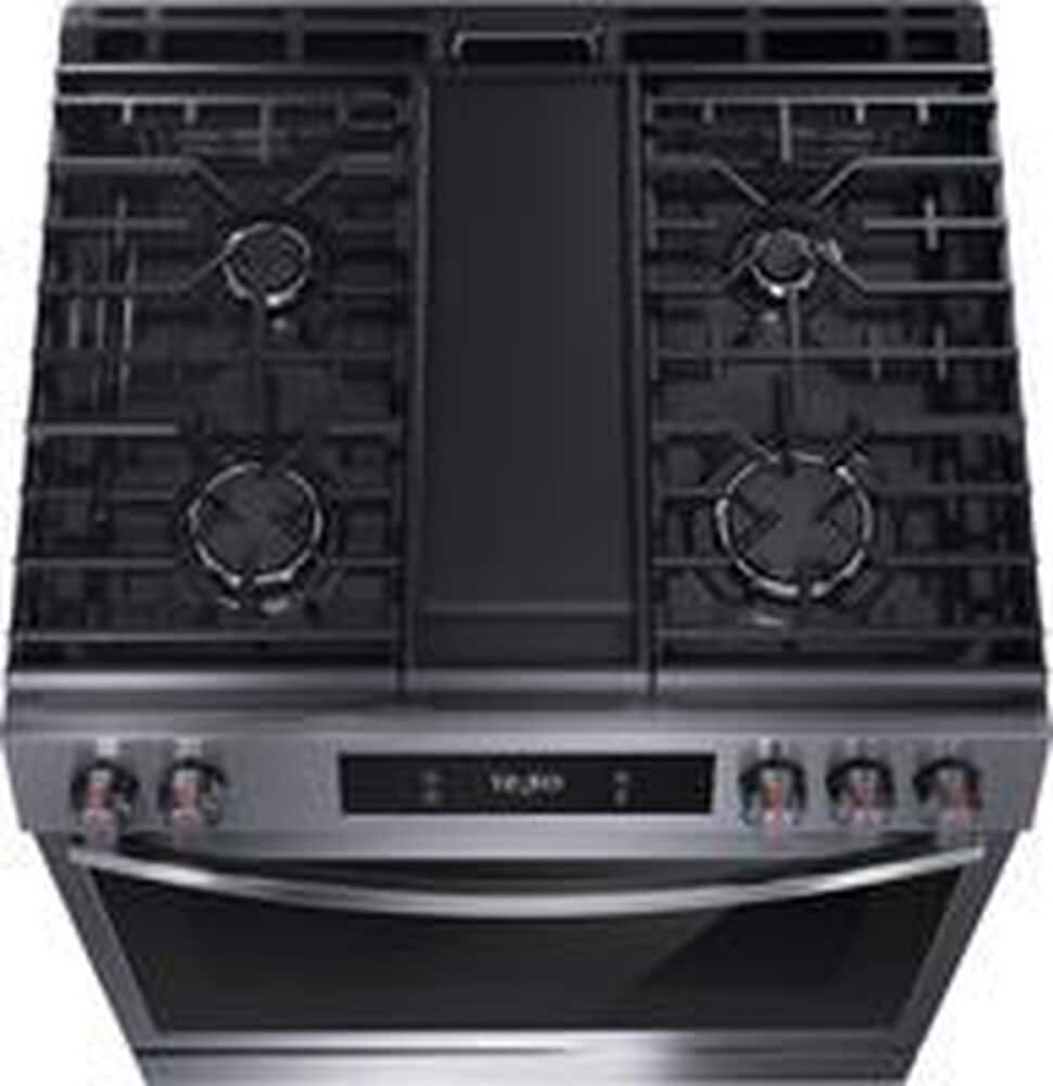 Frigidaire Gallery 30" Front Control Gas Range with Total Convection in Black Stainless Steel, , large