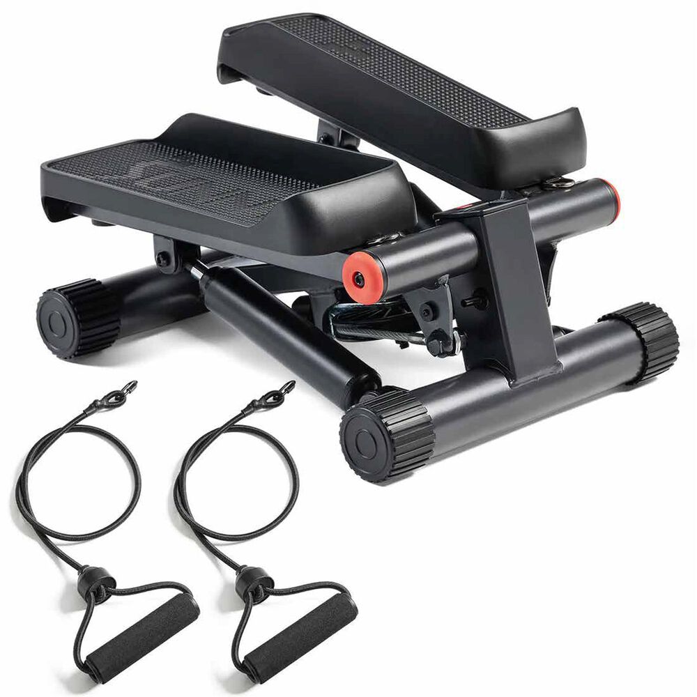 Sunny Health & Fitness Smart Mini Stepper with Exercise Bands in Gray, , large